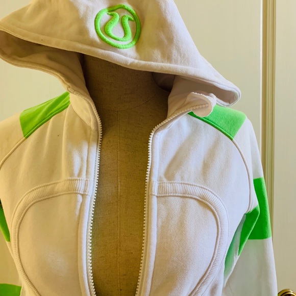 Lululemon Striped Green Scuba Hoodie Jacket - Picture 2 of 6